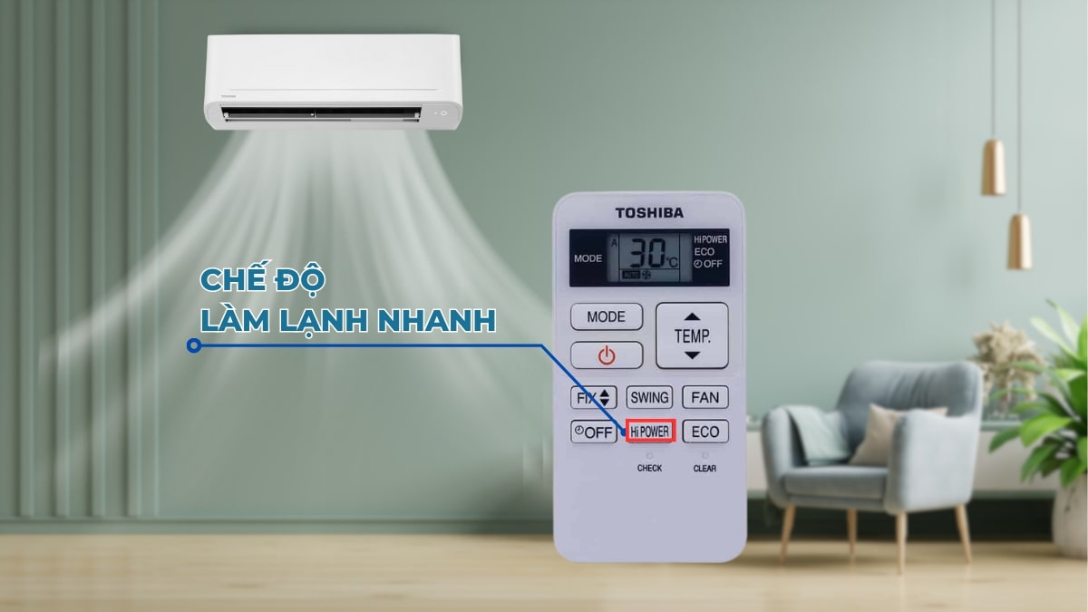 che-do-hi-power-tren-may-lanh-toshiba-1_5-hp-inverter-ras-h13c4kcvg-v Chế độ Hi Power nhanh chóng làm lạnh toàn căn phòng