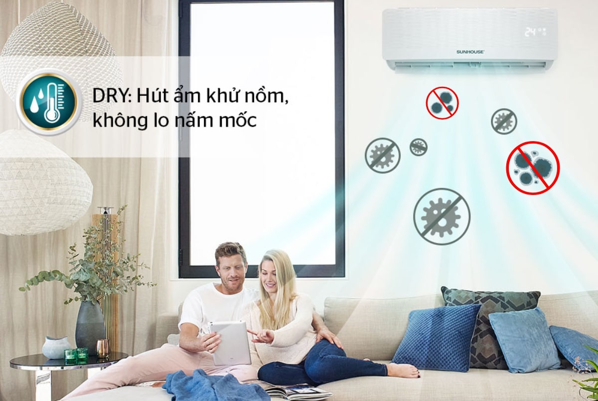 Chế độ Dry giúp căn phòng khô thoáng, sạch sẽ