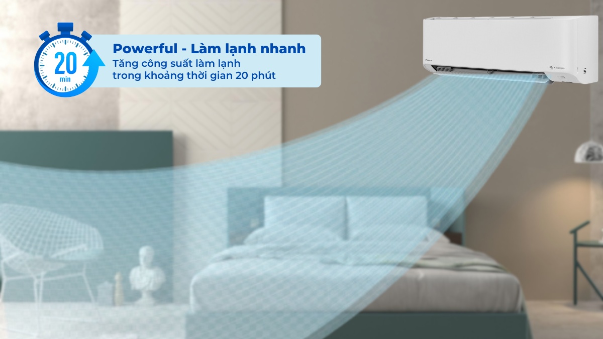 che-do-powerful-may-lanh-daikin-ftky50wvmv Chế độ làm lạnh nhanh trong 20 phút - Powerful