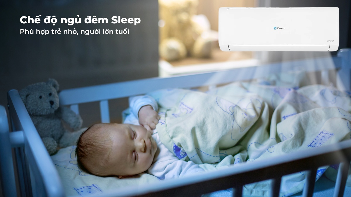 che-do-sleep-tren-may-lanh-inverter-casper-2-hp-tc-18is36 Chế độ ngủ đêm phù hợp với các bé và người lớn tuổi trong gia đình