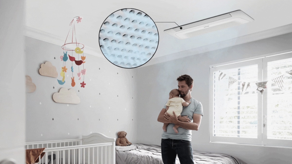 Với chế độ Wind-Free hơi lạnh được thổi thông qua 10.000 lỗ khí siêu nhỏ