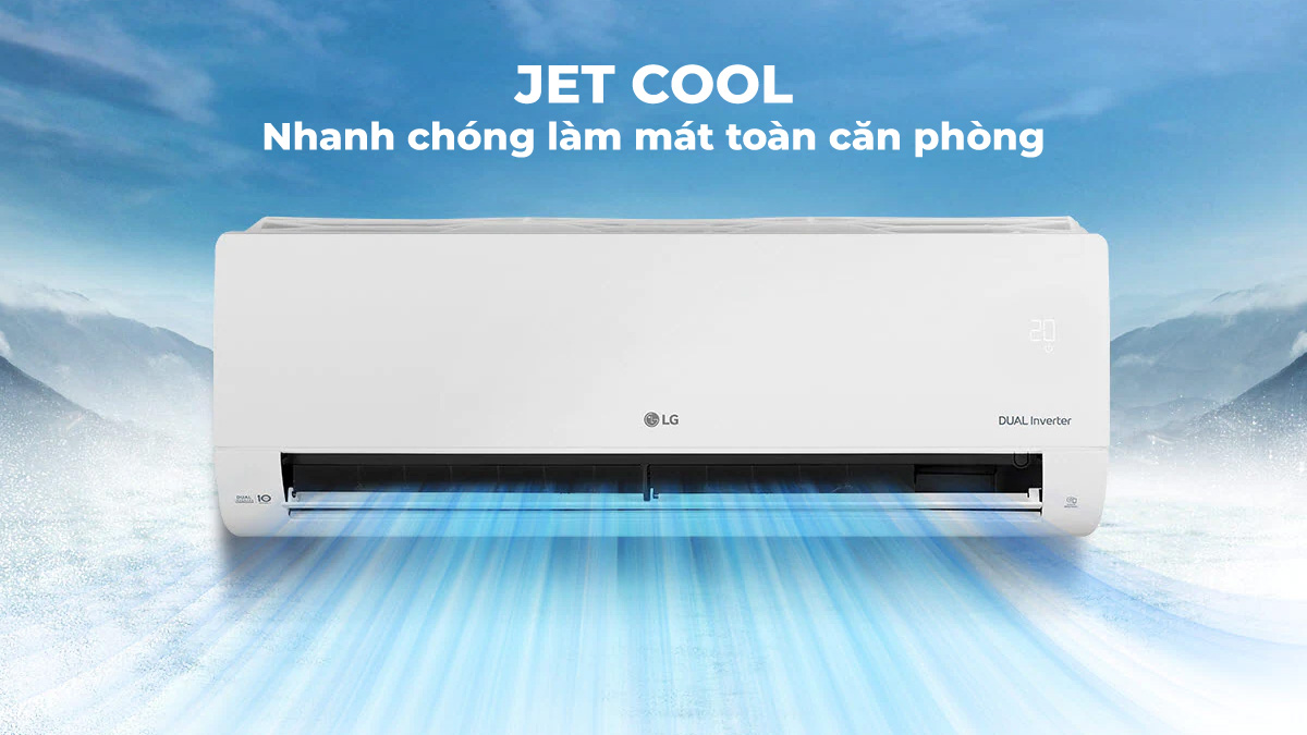 cong-nghe-jet-cool-tren-may-lanh-lg-inverter-1-hp-v10win1 Công nghệ Jet Cool nhanh chóng làm lạnh toàn căn phòng