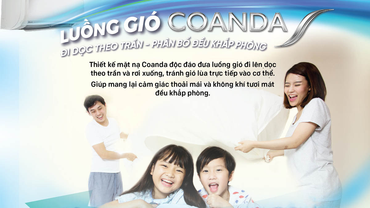 Luồng gió Coanda của Máy lạnh 2 chiều Daikin giúp bảo vệ sức khỏe
