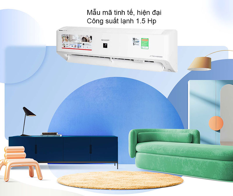Máy Lạnh Sharp Inverter 1.5 HP AH-XP13YMW