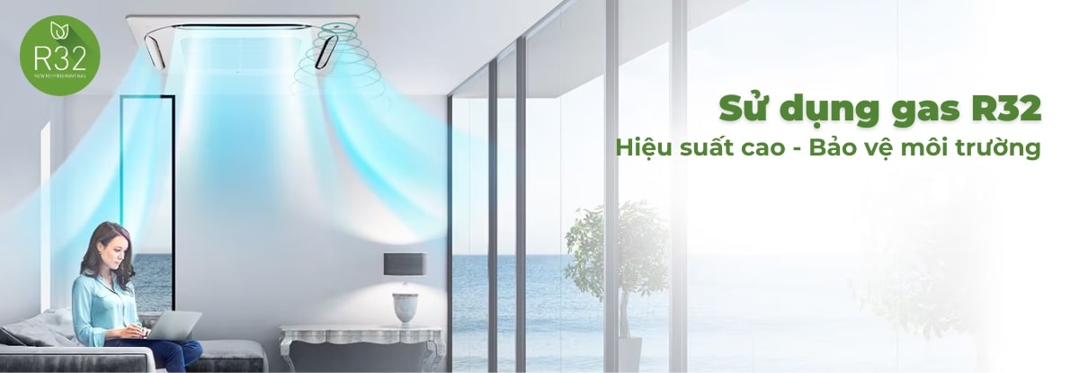 may-la4 Máy lạnh âm trần LG sử dụng gas R32 có hiệu suất cao