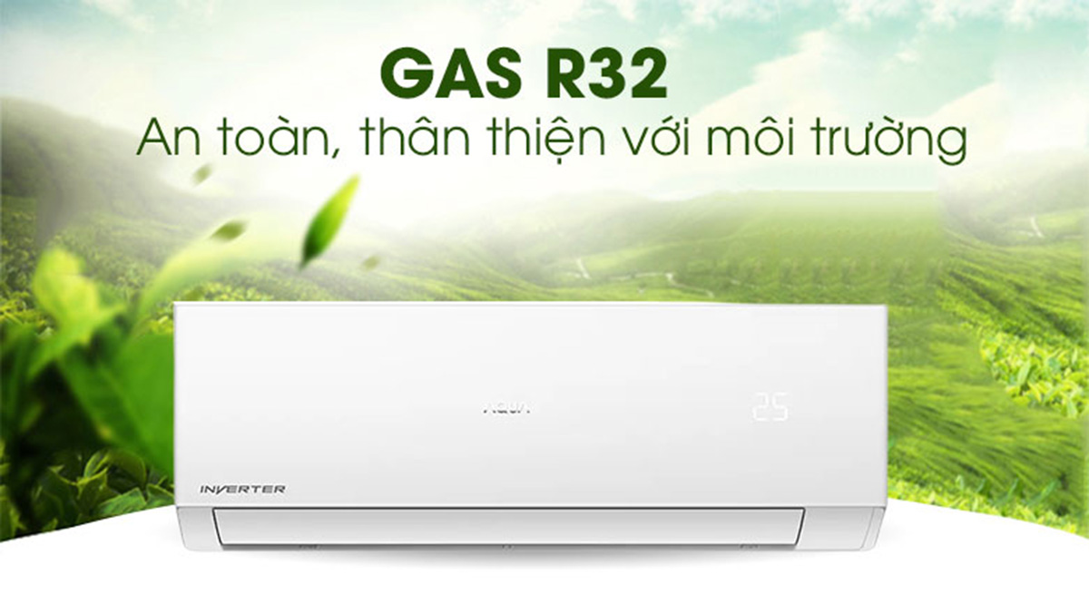 may-lanh-aqua-inverter-gas-r32 Máy lạnh sử dụng loại Gas R32 rất có ích cho môi trường