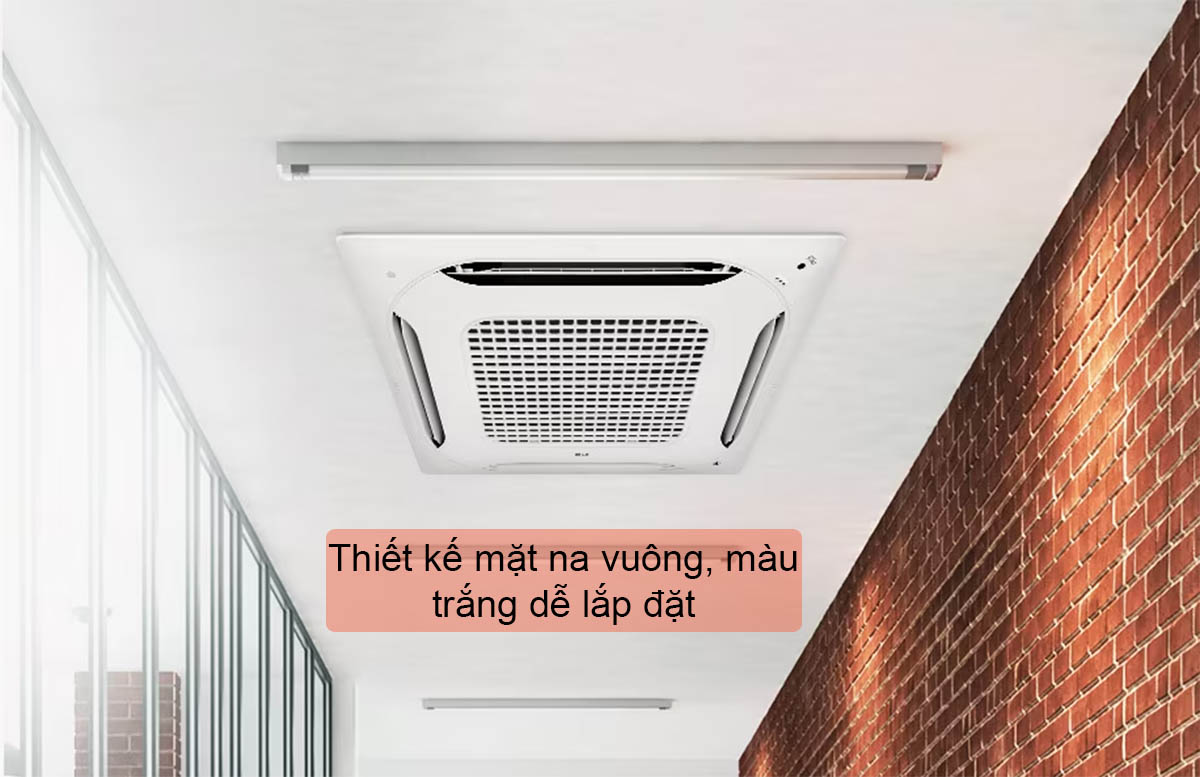 Thiết kế mặt na vuông, màu trắng dễ lắp đặt.