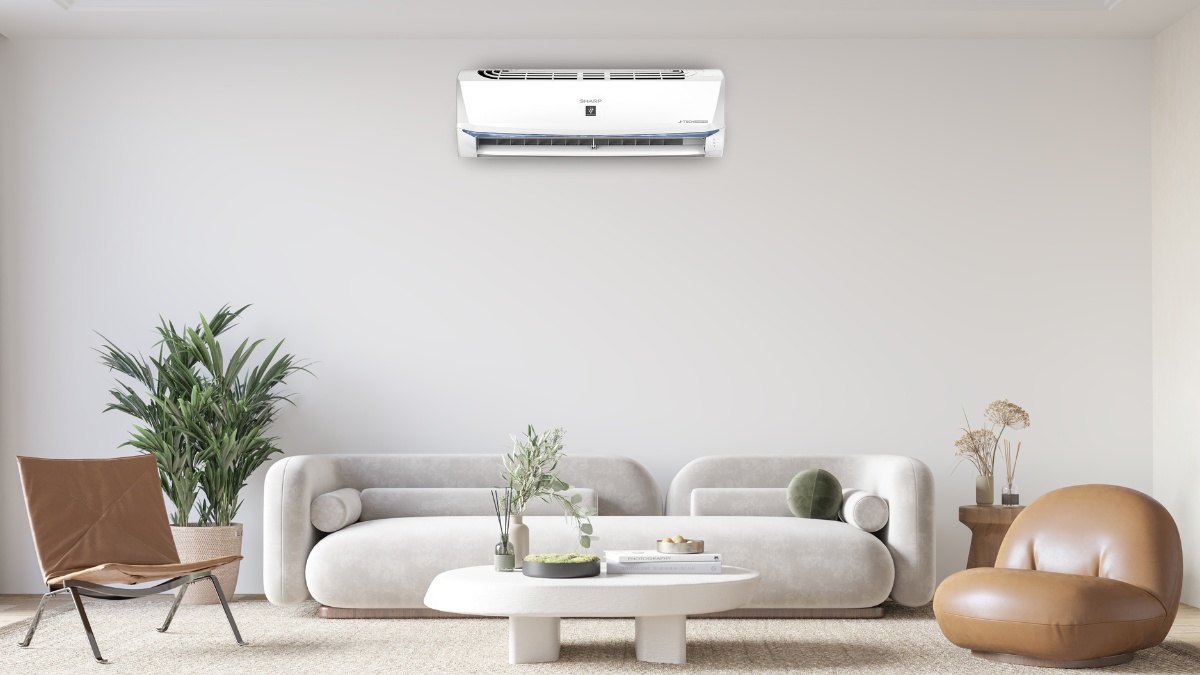 thiet-ke-may-lanh-sharp-inverter-2-hp-ah-xp18bsw Máy Lạnh Sharp Inverter 2 HP AH-XP18BSW sở hữu thiết kế hiện đại