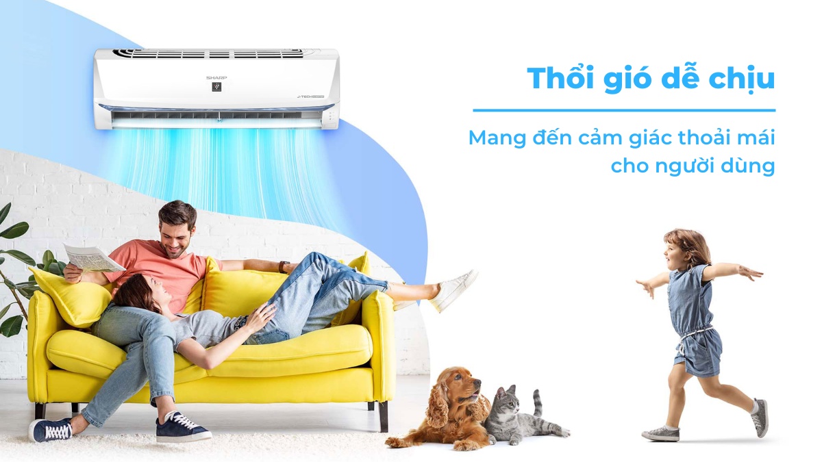 thoi-gio-de-chiu-tren-may-lanh-sharp-inverter-2-hp-ah-xp18bsw Chế độ thổi gió dễ chịu mang lại không gian thoải mái cho người dùng