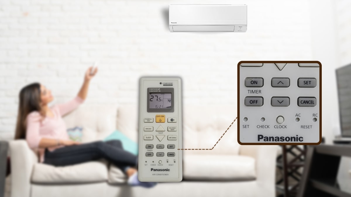Tính năng hẹn giờ bật tắt theo thời gian thức trên remote máy lạnh Panasonic Inverter